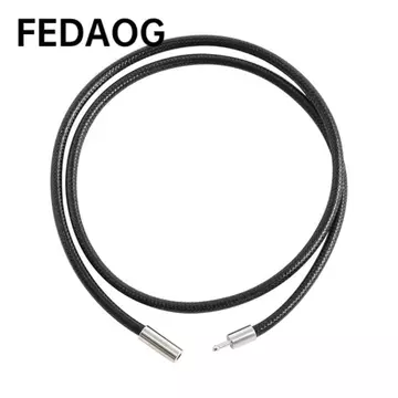 Vòng cổ dây bện FEDAOG, có khóa DIY Mặt dây chuyền dây da, Vintage 45cm màu đen chống thấm nước Dây chuyền dây chuyền dây chuyền nam nữ