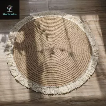 Thảm trải sàn tròn GOOTRADES, Thảm dệt dây Cotton chống trượt bằng tay, Thảm trải sàn kiểu dáng tự nhiên mềm mại Thảm trải sàn phòng ngủ