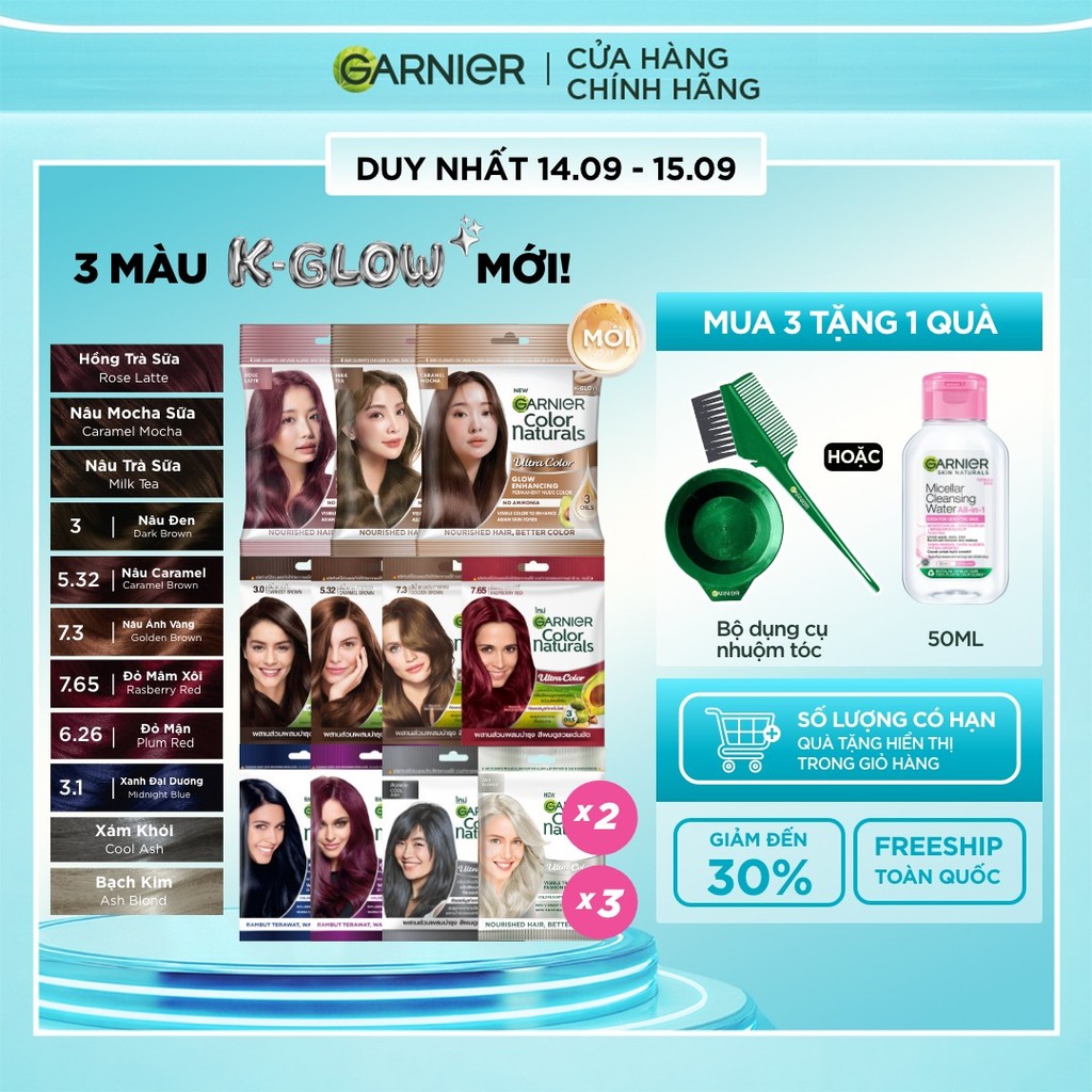 [CÓ MÀU MỚI] Kem Nhuộm Tóc Tại Nhà Màu Thời Trang - Garnier Color Naturals Ultra Colors - 8 Màu Nhuộm Thời Trang