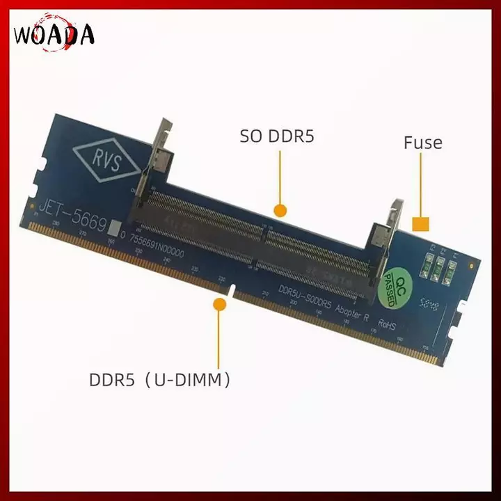 WOADA Laptop DDR5 RAM Sang Máy Tính Để Bàn DDR5 U-DIMM Adapter Bảo Vệ Thẻ Nhớ Chuyển Đổi DDR5 Bộ Nhớ RAM Adapter Thẻ VN