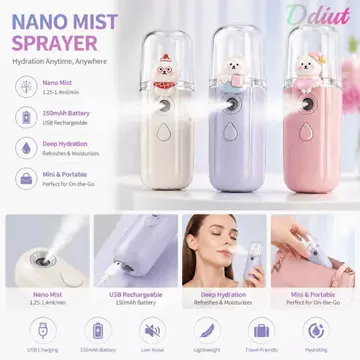 Máy phun sương mặt DDIUT, Máy tạo độ ẩm cầm tay có thể sạc lại USB, Máy phun sương thơm cầm tay Nano Xịt phun sương dưỡng ẩm Dưỡng ẩm mùa hè