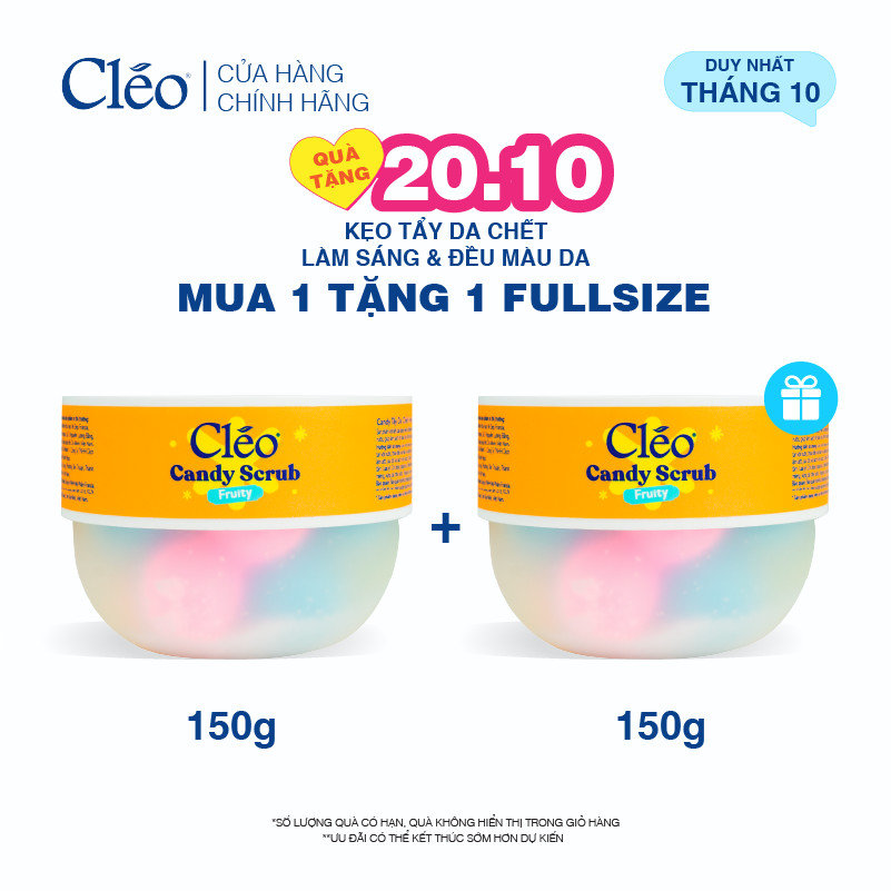 Kẹo Tẩy Tế Bào Chết Candy Fruity Cleo Giảm Thâm Sần, Làm Sáng & Đều Màu Da 150g
