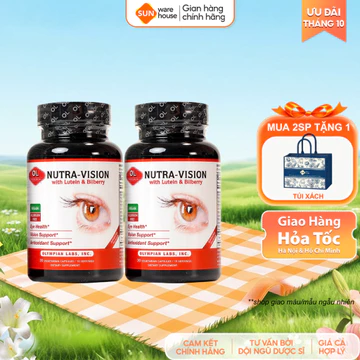 Combo 2 Viên Uống Bổ Mắt OLYMPIAN LABS Nutra-Vision Tăng Cường Thị Lực, Cho Đôi Mắt Khoẻ Mạnh 30 Viên và 60 Viên