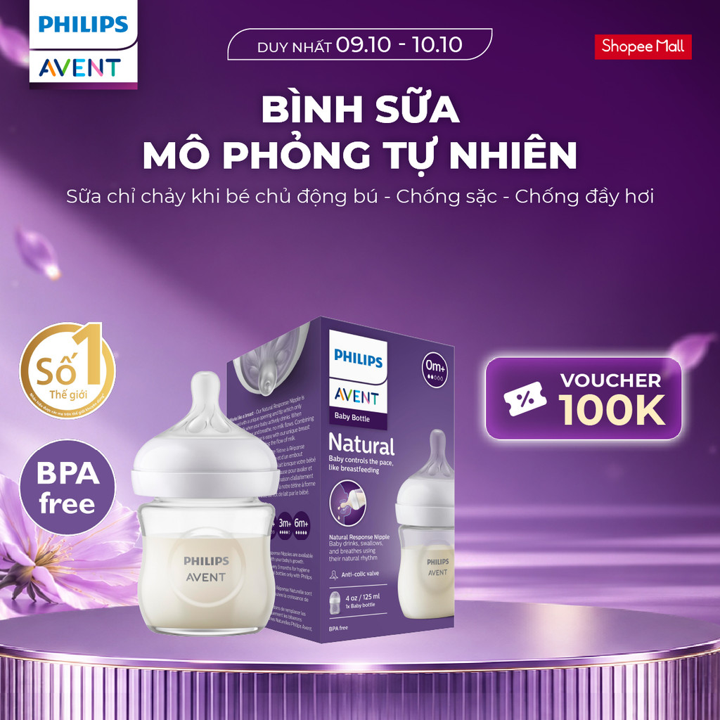 Bình Sữa Mô Phỏng Tự Nhiên Mới Philips Avent Natural Response - 125ml/ 260ml/ 330ml (Hộp 1 bình)