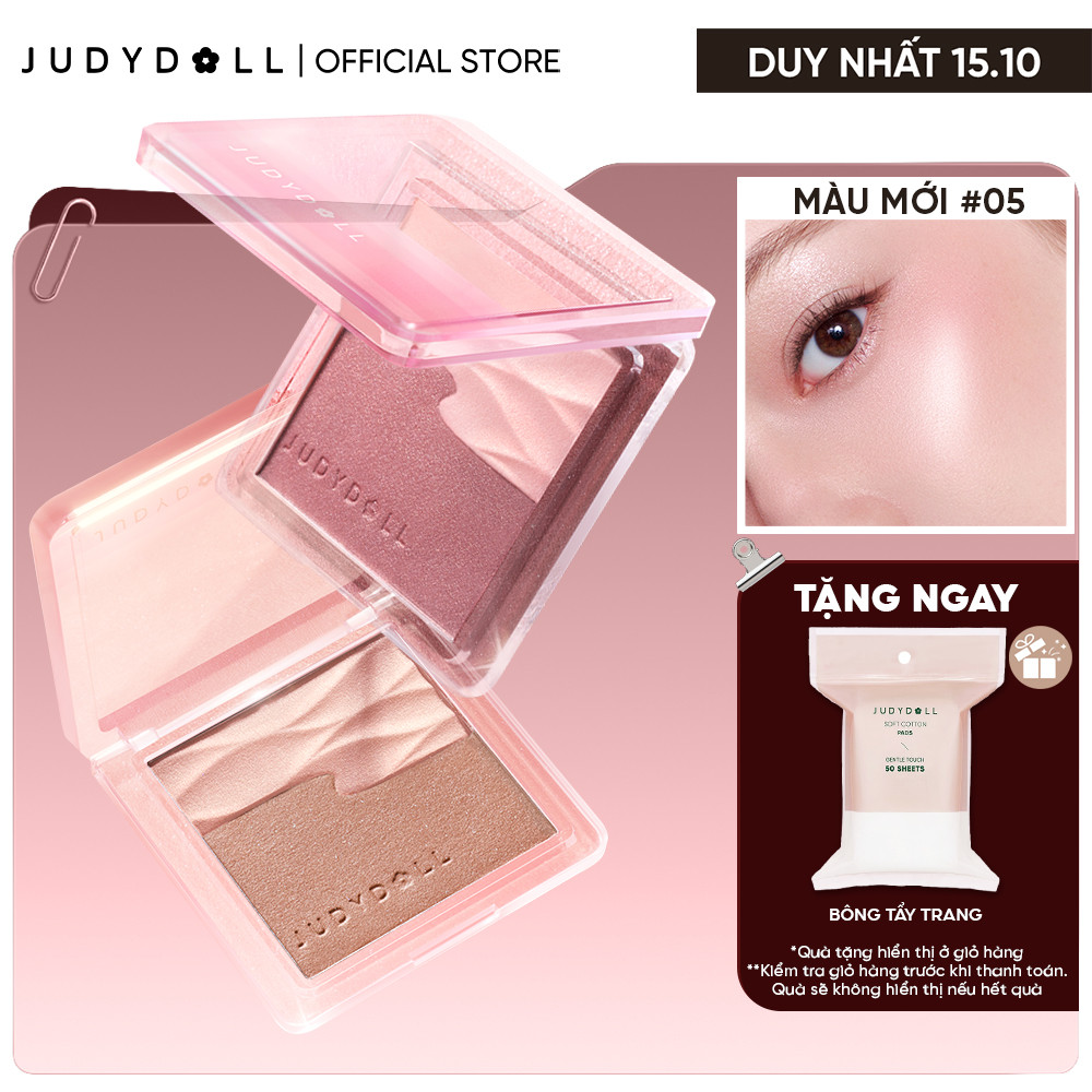 [MỚI] Phấn Má Hồng Nhũ Nhẹ JUDYDOLL Satin Blush Căng bóng Mịn lì Không lộ lỗ chân lông Tệp da Bắt sáng Tự nhiên 5g