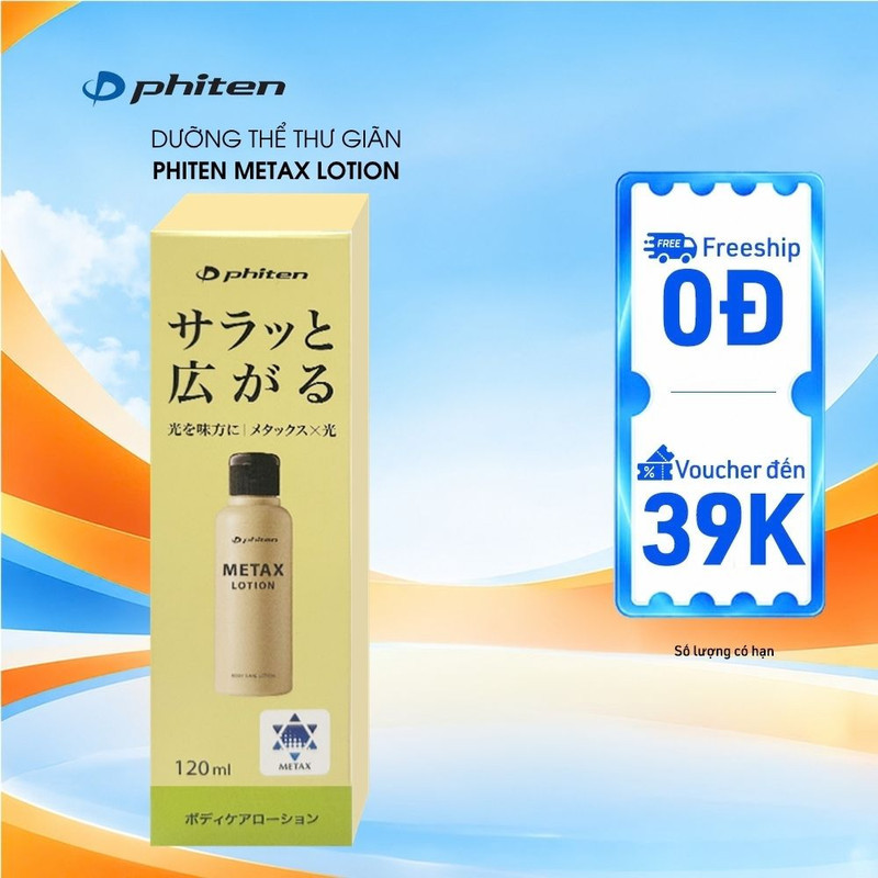 Dưỡng Thể Thư Giãn Cơ Bắp Và Hỗ Trợ Vận Động Thể Thao Hằng Ngày Phiten Metax Lotion B 120ml Giúp Hạn Chế Chấn Thương