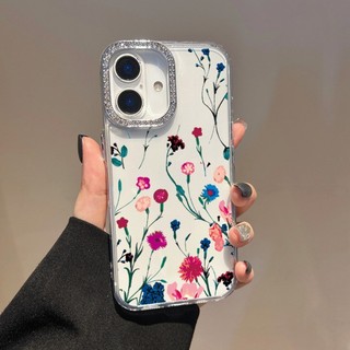 Ốp Điện Thoại Kim Cương Bling Họa Tiết Hoa Cho Realme 14 13 12 11 Pro Plus 14X 12X 11X 5G Vỏ Mềm Chống Sốc Silicon Trong Suốt
