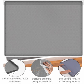 JEREMY Under Sink Mat, Tấm thoát nước chịu nhiệt bằng silicon, Bộ đếm khay chống nhỏ giọt chống bụi bẩn chống trượt linh hoạt