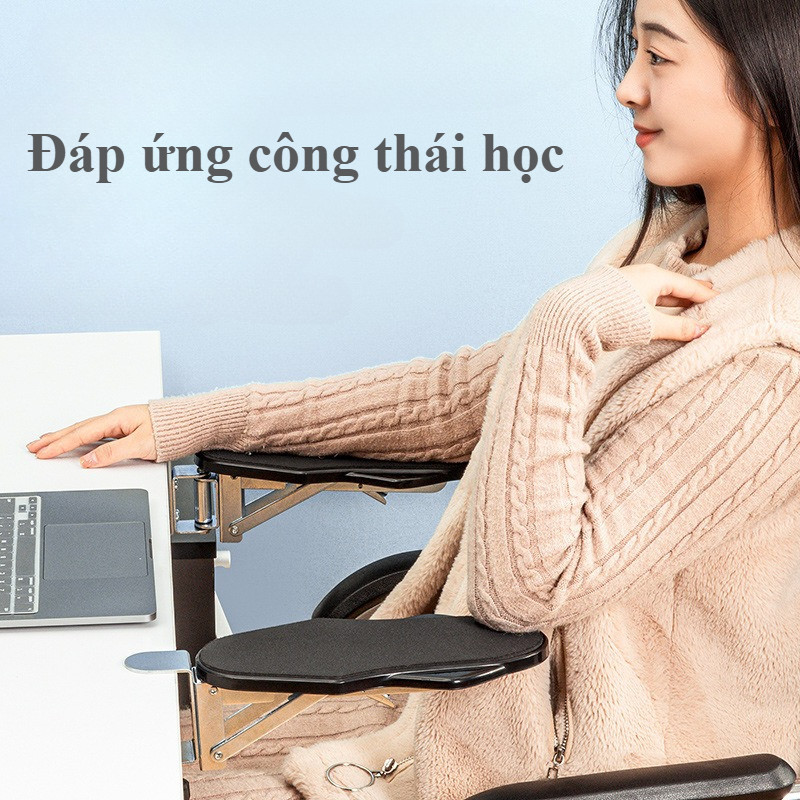 Giá đỡ tay kẹp bàn,Giá đỡ kê tay công thái học chống mỏi xoay gấp,Có thể gấp lại và xoay