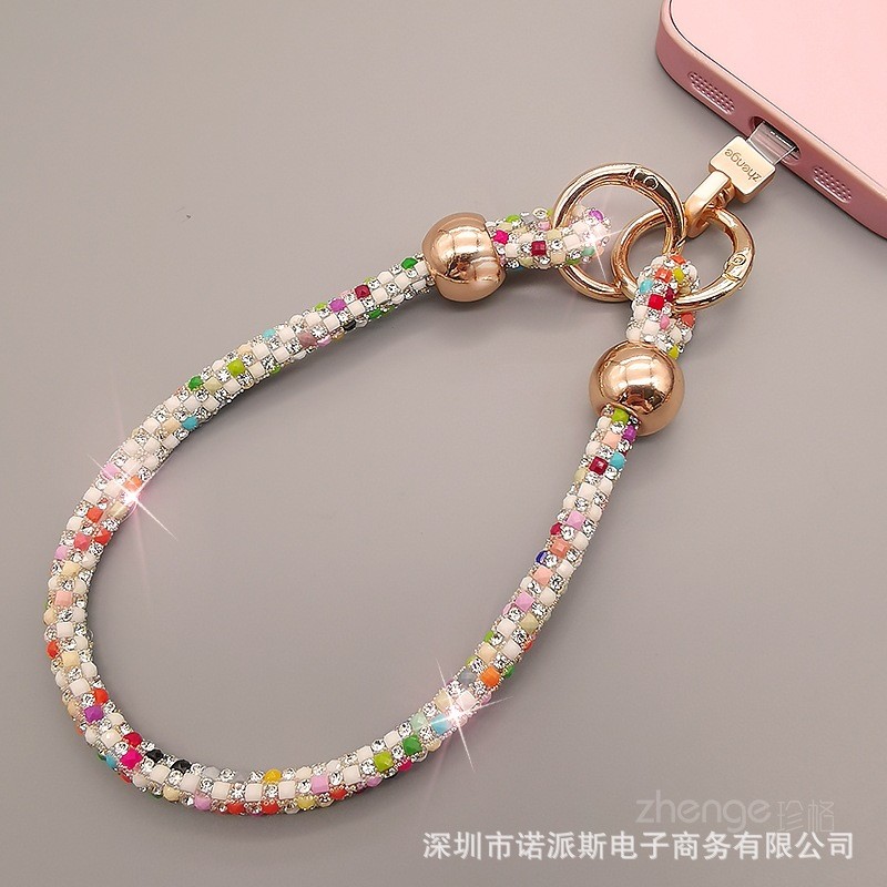 Phụ Kiện Điện Thoại Di Động Nhấp Nháy Kim Cương Dây Điện Thoại Di Động Phong Cách Mới Cao Cấp Cảm Giác Vòng Tay Cổ Tay Đồ Trang Trí Tinh Tế Phong Cách Ngắn Chống Mất Chống Trộm Vỏ Điện Thoại Di Động Mạnh Mẽ