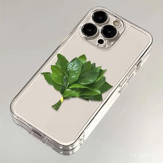 Ốp Điện Thoại Trong Suốt Tinh Tế Lá Bưởi May Mắn Đơn Giản Cao Cấp Thích Hợp Cho iPhone 17promax 16 15promax 14pro 13 xr 17air 16plus 15pro 14promax Vỏ Chống Mồ Hôi Chống Sốc