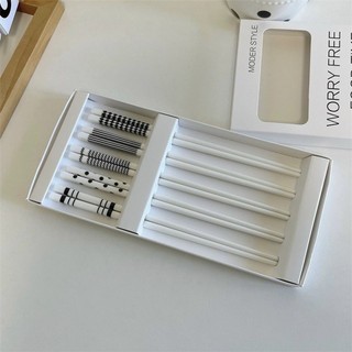Set 5 đôi đũa sứ gốm trắng kháng khuẩn cao cấp Nhật Bản - Chịu nhiệt tốt, chống trơn trượt, an toàn khi sử dụng