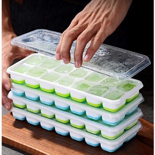 Khay đá Silicon 14 viên có nắp đậy - tiện dụng, siêu bền