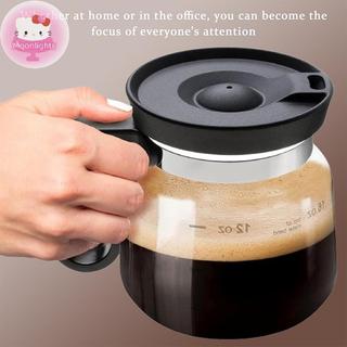 Moonlights 16 Oz Cốc cà phê thủy tinh trông giống như nồi cà phê Hình dạng chịu nhiệt Công suất lớn Cốc trong suốt có nắp du lịch cho trà nóng Sôcôla nóng Bàn làm việc văn phòng Quà tặng EN