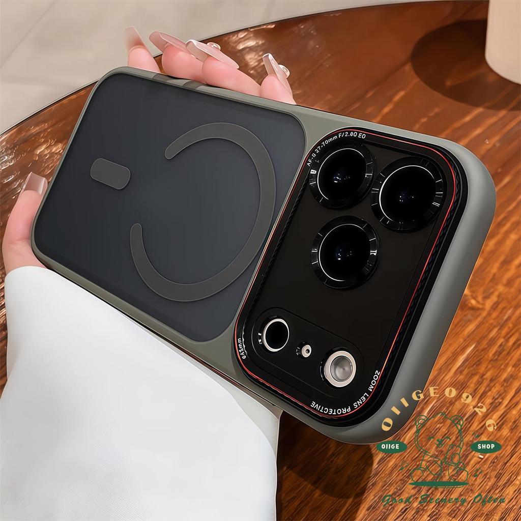 【 Ốp lưng iPhone17 】 Vỏ điện thoại từ tính Scrub màu cam iPhone17 Pro Max 16 15 14 cho vỏ iPhone Vỏ mềm silicon TPU chống sốc