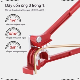 Vam uốn ống đồng đa năng, tạo góc 90° & 180° dễ dàng! Bánh răng chính xác không hại ống.