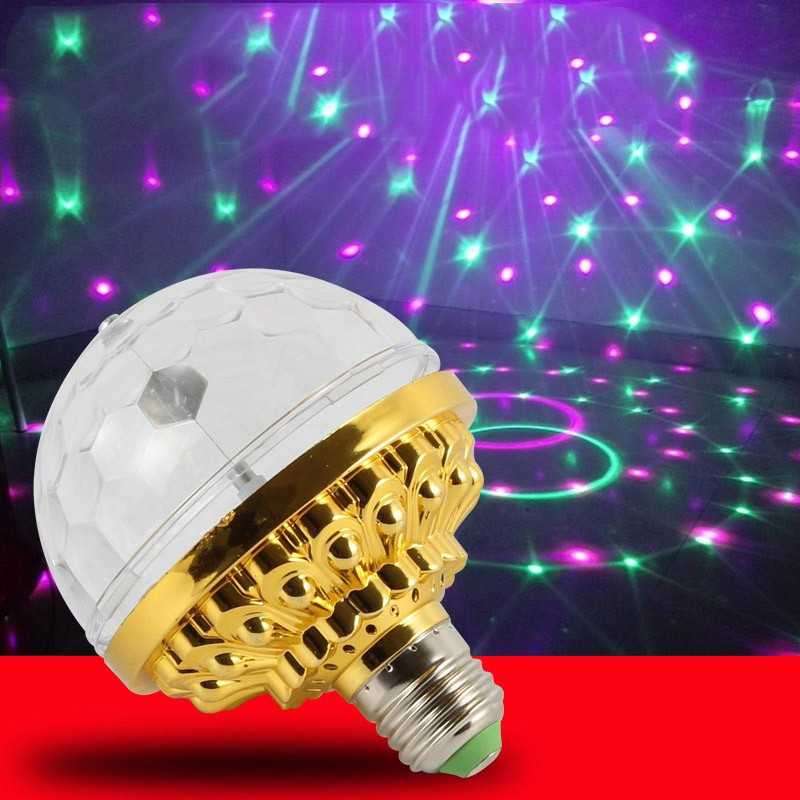 Đèn Led 7 Màu Cực Sáng, Đèn Led Tự Xoay 360 Độ Trang Trí Phòng Ngủ Quán Bar Sân Khấu Kèm Đui Cắm Tiện Dụng