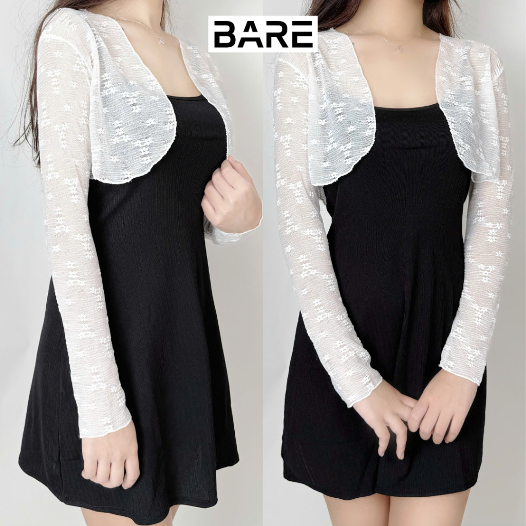 Áo cardigan nữ lưới tay dài hoa nổi , áo carigan trơn xịn co dãn nhiều dễ mix đồ - A236, A074