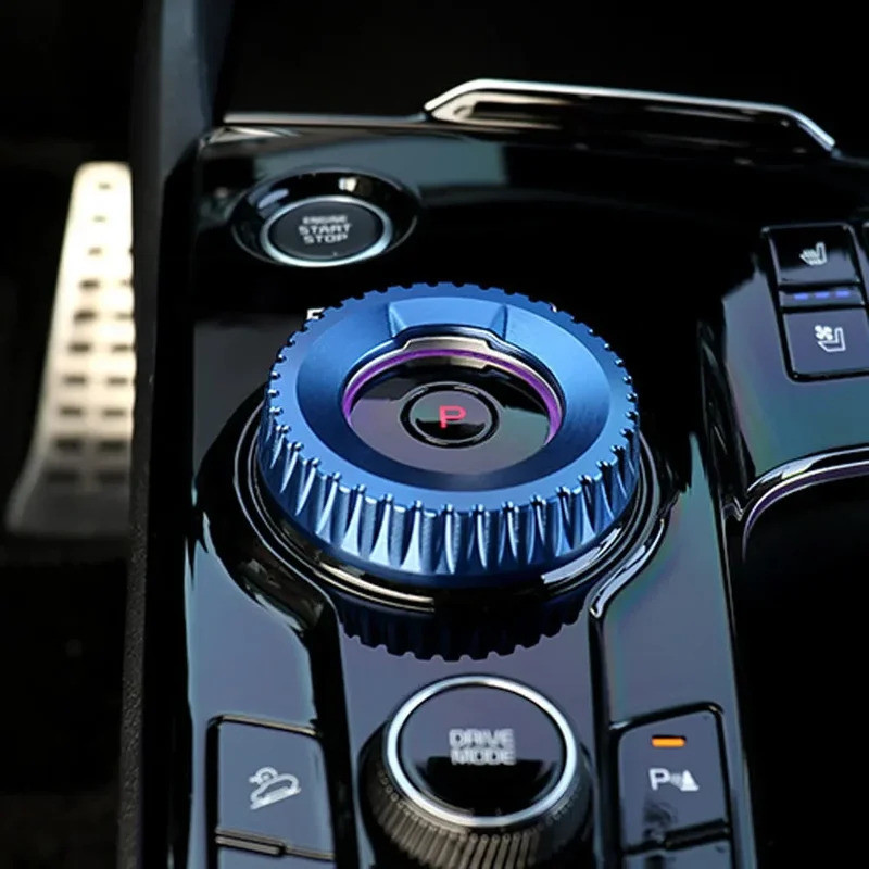 Nhôm Nóng Đen Đỏ Bule Trung Tâm Bánh Răng Dịch Chuyển Konb Vòng Bao Dịch Chuyển Bánh Răng Viền Cho Xe Kia Sportage NQ5 Seltos 2022-2024
