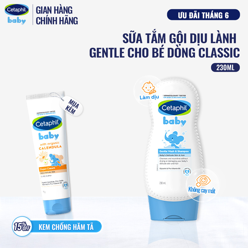 [Hannah Exclusive] [DATE 12/2026] Sữa tắm gội dịu lành cho bé CETAPHIL BABY GENTLE WASH & SHAMPOO 230ML