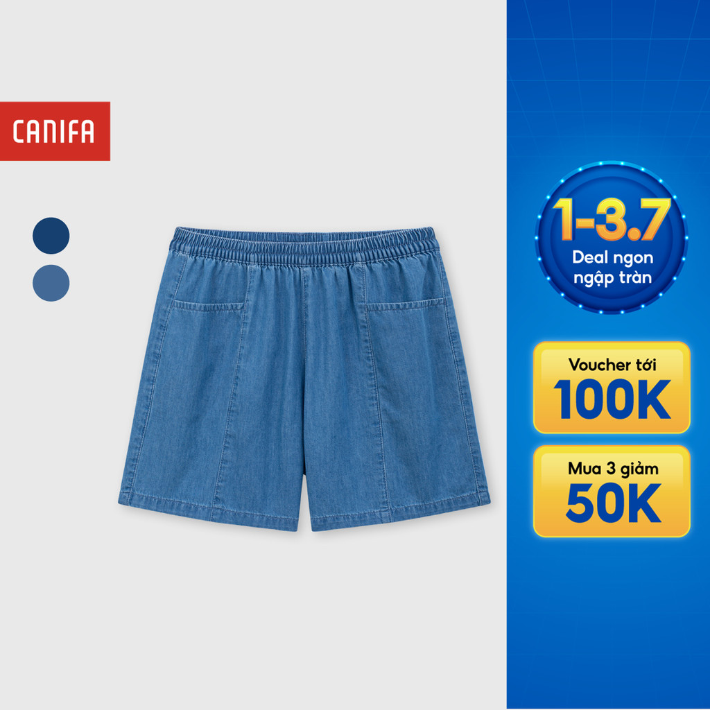 Quần short bé trai CANIFA chất liệu cotton mềm mại, cạp chun co giãn thoải mái vận động 2BS26S006