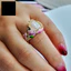 Một thế giới| Phụ Nữ Thanh Lịch Kim Cương Giả Opal Kẻ Sọc Hoa Sen Nhẫn Trang Sức Dự Tiệc