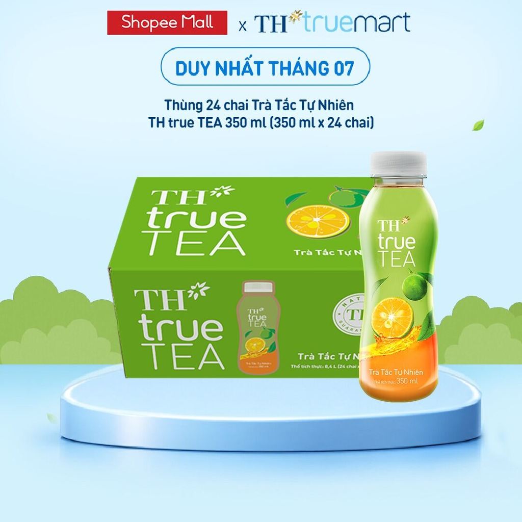 Thùng 24 chai Trà Tắc Tự Nhiên TH true TEA 350 ml