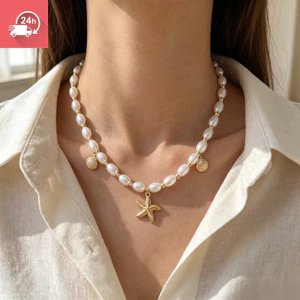 Vỏ Sao Biển Thời Trang Nữ Chống Phai Màu Đi Lại Có Thể Mặc Đi Biển Vòng Cổ