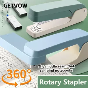 Máy bấm dài GETVOW, Máy bấm quay 360 độ hạng nặng, Sử dụng kim loại đa năng dễ dàng 24 / 6 Kim bấm chịu lực nặng Vật tư đóng sách