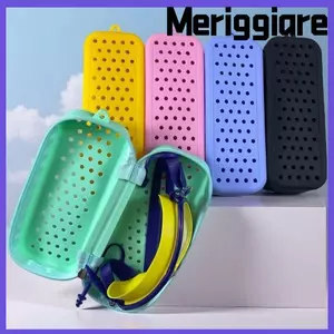 Túi đựng kính mắt MERIGGIARE, Kính bơi bằng silicon thoáng khí, Kính bơi bền đục lỗ di động Bảo vệ sử dụng du lịch