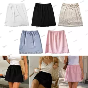 Váy ren PYCOU, Váy lót nữ mềm mại có ren bên trong, Nhẹ dáng rộng vừa vặn Phong cách thoáng khí chống vỏ lót hàng ngày