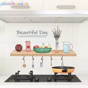 Khung Ảnh 1 Tấm 30 * 90Cm 60 * 90Cm Nhà Bếp Tự Dính Chống Dầu Stiers Tủ Chịu Nhiệt, Chống Thấm Nước Và Chống Dầu VN