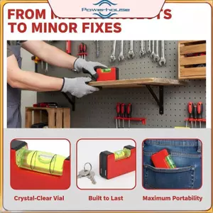 POWER Mini Poet Level Từ ngang Leveler Chế biến gỗ Bong bóng di động Thước đo mức độ.