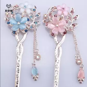 Kẹp Tóc Đôi Hoa Kim Cương Giả Tóc Sti Tóc [Mina]