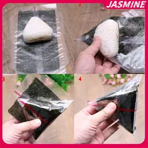 JASMINE 20 Chiếc Hai Lớp Tam Giác Cơm Bóng Paing Túi Rong Biển Onigiri Túi Sushi Làm Sushi Túi Paaging Túi Dụng Cụ Phụ Kiện JASMINE