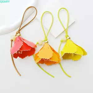 QEARY Tulip Túi Mặt Dây Chuyền, Phong Cách Hàn Quốc Ngọt Ngào Tươi Ba Lô Trang Trí, Sáng Tạo Da PU Dopamine Túi Phù Hợp Với Phụ Kiện Dây Hoa
