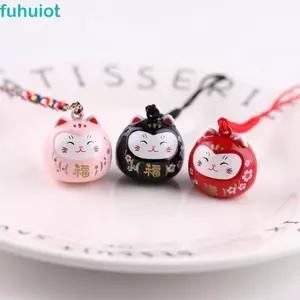 FUHUIOT Maneki Neko Móc Khóa Hoạt Hình Mới Quyến Rũ Xe Chìa Khóa Mặt Dây Chuyền