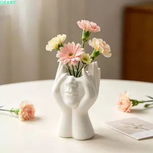 QEARY Bình Khuôn, Khuôn Silicon Nửa Mặt Hình Khuôn, Nghệ Thuật Có Thể Tái Sử Dụng Cheek Hỗ Trợ Thủ Công Khuôn Lọ Hoa Khuôn Thủ Công Khuôn Thủ Công