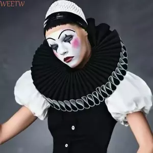 WEETW Cổ Xù, Có Thể Tháo Rời Victoria Trang Phục Xiếc Chú Hề Cổ Xù, Cosplay Sang Trọng Retro Vintage Phục Hưng Cổ Giả Cổ Áo Phụ Kiện