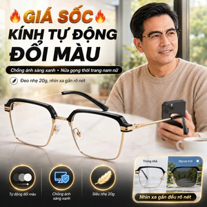 🔥Giá sốc🔥Tu Dong Doi Tieu Cu Chong Anh Sang Xanh | Kinh Doi Mau Cam Quang Nua Khung | Kinh Nua Vien Nam Nu Thoi Trang