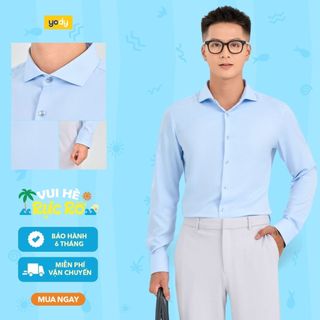 [SALE OFF] Áo sơ mi nam YODY dài tay phối cổ mềm mại, co giãn dáng slim fit SMM7033