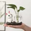 GE Thỏ Dễ Thương Thủy Canh Bình Thủy Tinh Trong Suốt Bình Thủy Tinh Để Bàn Trang Trí Bình Hoa Thủy Sinh Có Đế Gỗ VN