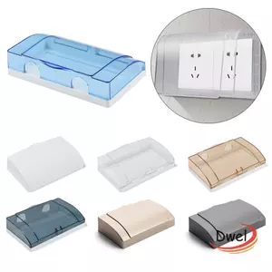 Hộp bảo vệ ổ cắm DWEL Hộp bắn nước trong suốt Ổ cắm đôi chống nước