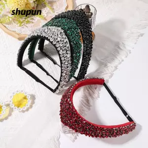 SHUPUN Vương Miện Kim Cương Giả, Mũ Phong Cách Châu Âu Vòng Tóc Kim Cương Giả, Sang Trọng Cạnh Rộng Vintage Băng Đô Quấn Tóc Cưới
