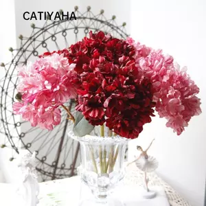 CATIYAHA Burnt Edge Hydrangea, 10 Màu Hoa Nhân Tạo Hoa Lụa, Tinh Tế DIY Trang Trí Hoa Giả Trang Trí Nhà