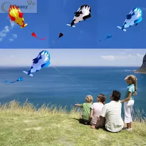 Diều Cá Voi / Cá Heo Lớn EDIWANY, Diều Mềm Đuôi Dài Đơn, Bay Tốt Dễ Bay 100 Mét Diều Dây Nhựa Đồ Chơi Bay Trẻ Em & Người Lớn
