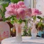 Màu Hồng Trắng Gradient Xịt Nước Thả Miệng Hoa Văn Dọc Bình Thủy Tinh Handmade Hoa Văn Hóa Trang Trí Nhà Cửa IJ3J