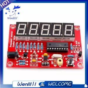 Bộ đếm tần số LED kỹ thuật số DIY 1Hz-50 MHz với Bộ kiểm tra máy đo dao động pha lê có màn hình ống kỹ thuật số năm chữ số
