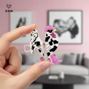 2026 Phong Cách West Series Acrylic Gà Trống Tóc Punk Hoạt Hình Kẹp Cho Phong Cách Hợp Thời Trang [Mina]