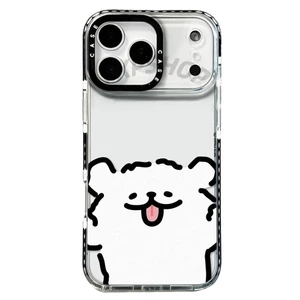 Ốp điện thoại mềm hình chú chó trắng hoạt hình dễ thương cho IPhone 17 Pro Max 15 14 13 12 11 16 Plus Vỏ bảo vệ chống sốc